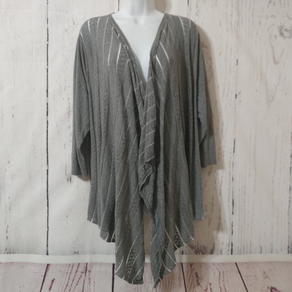 torrid Sweaters - Torrid 2 Gray Cascade Open Cardigan
